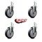 Service Caster FG9T4200BLA FG9T4300BLA FG9T4400BLA Rubbermaid Mobile Shelf Replace Caster Set, 4PK RUB-SCC-GR20S514-TPRB-716138-4 - alternate 3